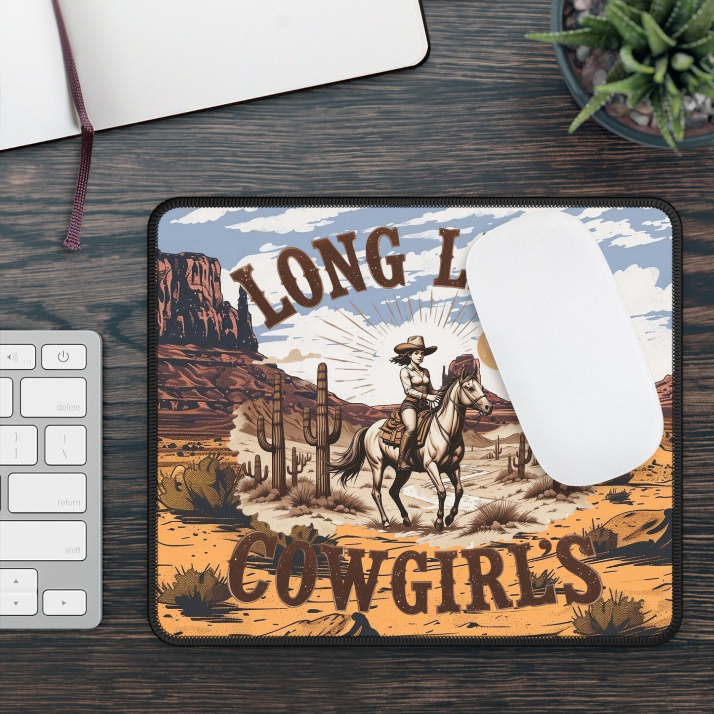 Long Live Cowgirls Mouse Pad – Saddle Up, Power On