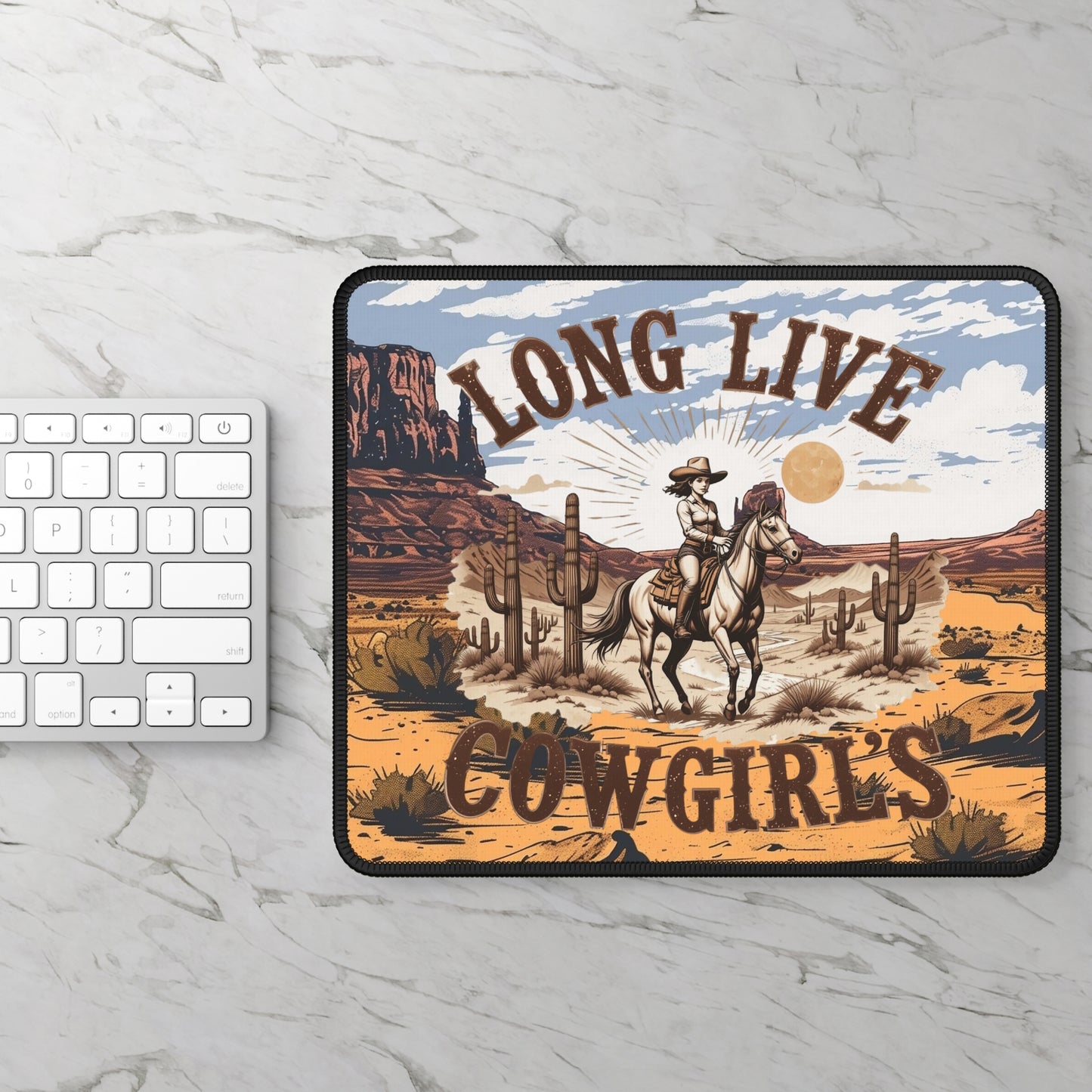 Long Live Cowgirls Mouse Pad – Saddle Up, Power On