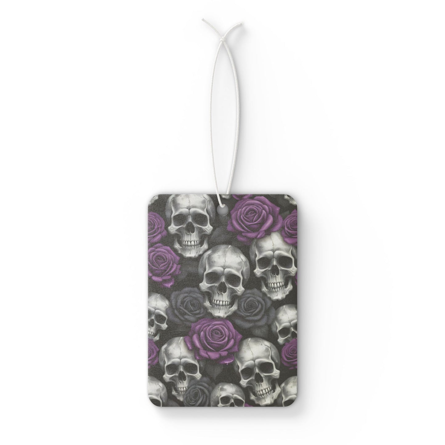 Gothic Skull & Rose Car Air Freshener - Edgy Auto Decor