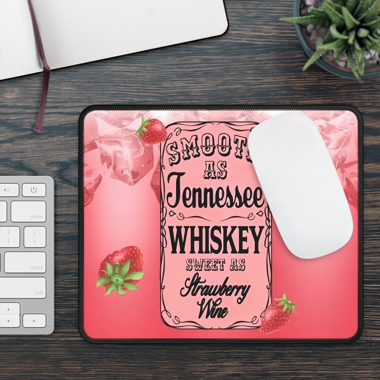 Tennessee Whiskey & Strawberry Wine Mouse Pad – Southern Smooth Meets Sweet