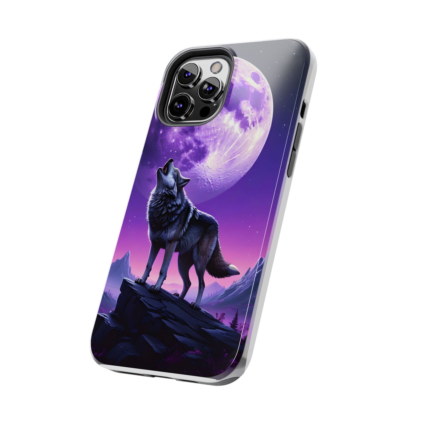 Howling Wolf Tough Phone Cases β Durable Protection with Mystical Moon Design