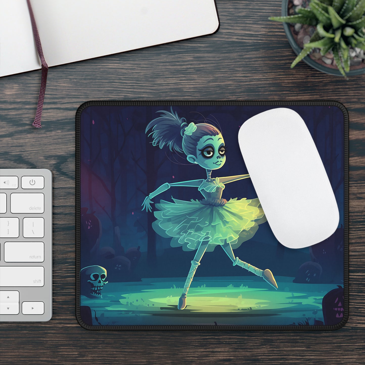 Bone Ballerina Mouse Pad – Pirouette Past the Graveyard