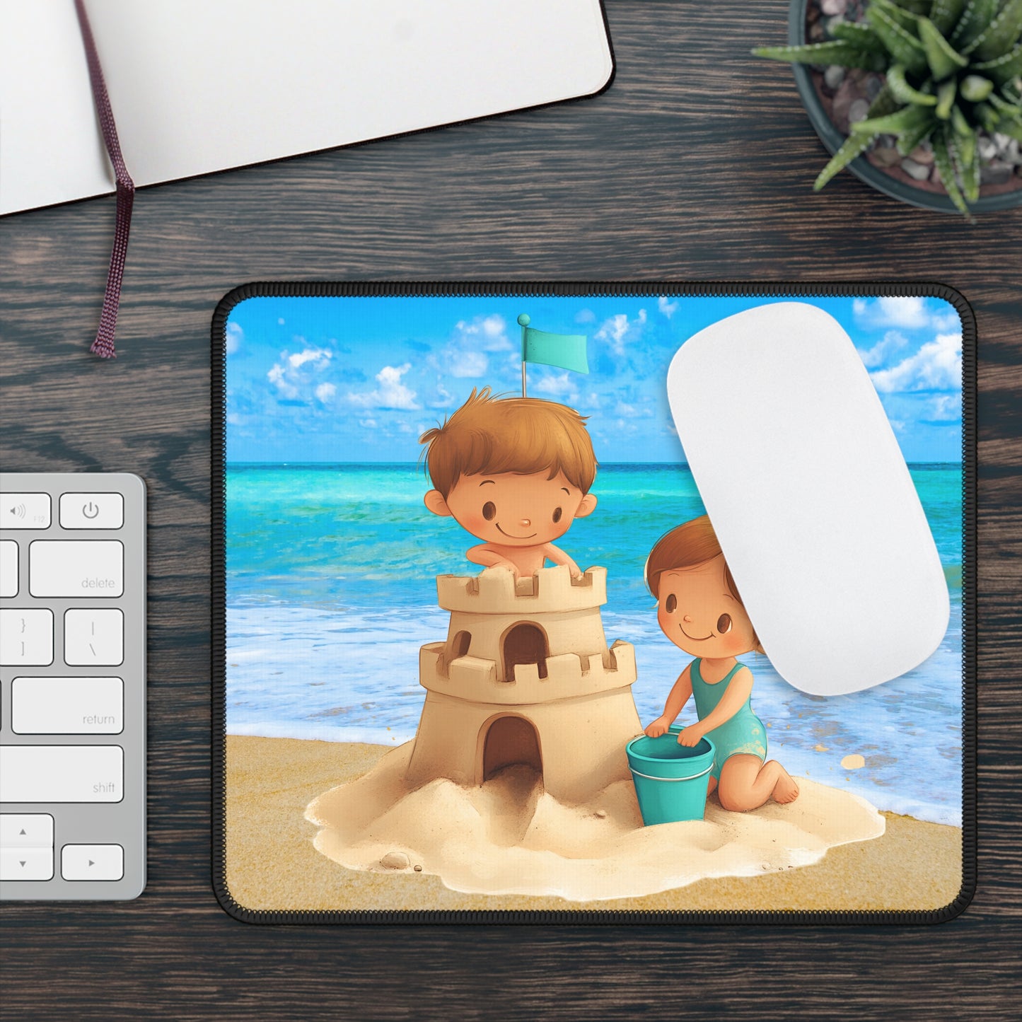 Sandcastle Smiles Mouse Pad – Beach Day Fun for Your Desk!
