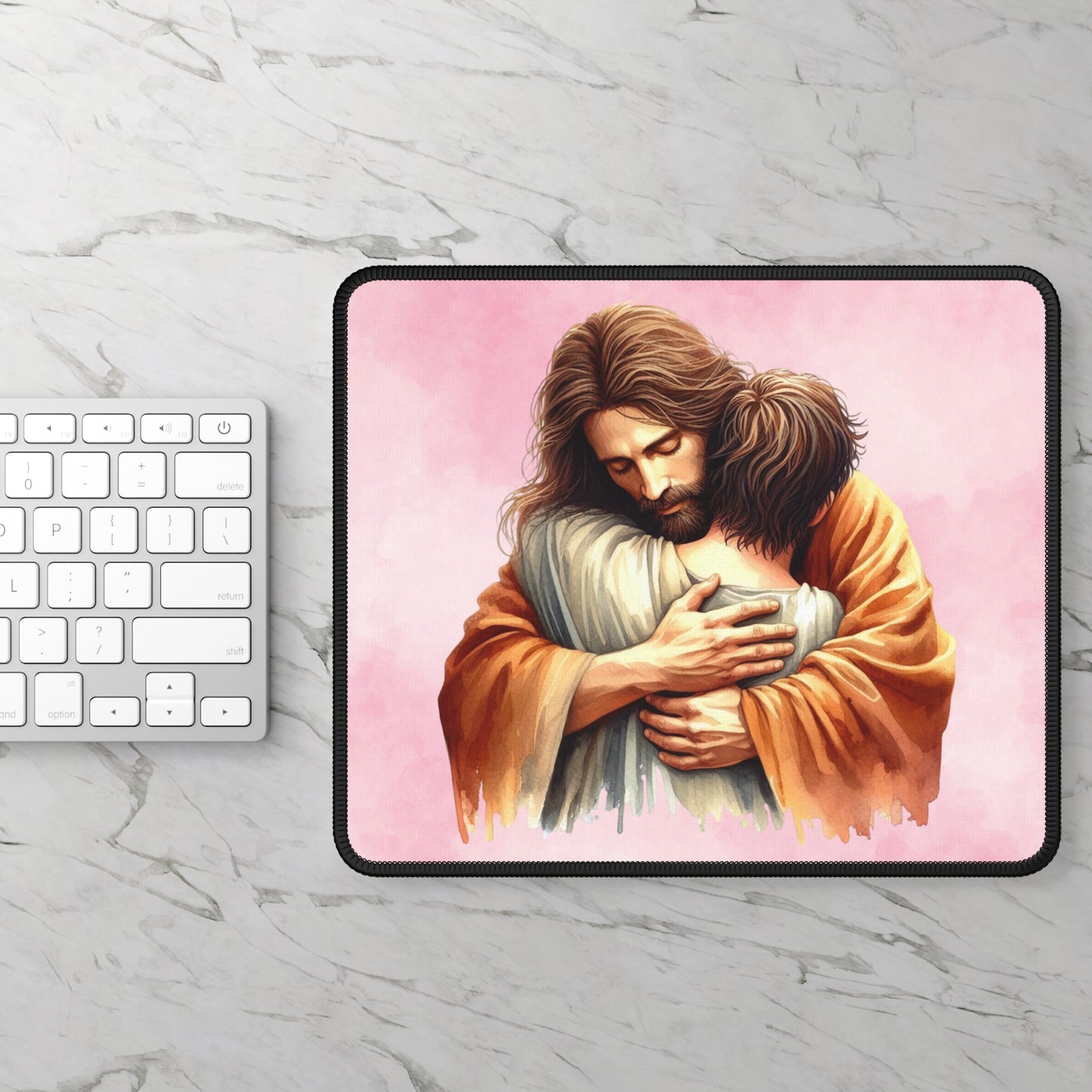 Held in His Embrace Mouse Pad – A Daily Reminder That You Are Never Alone