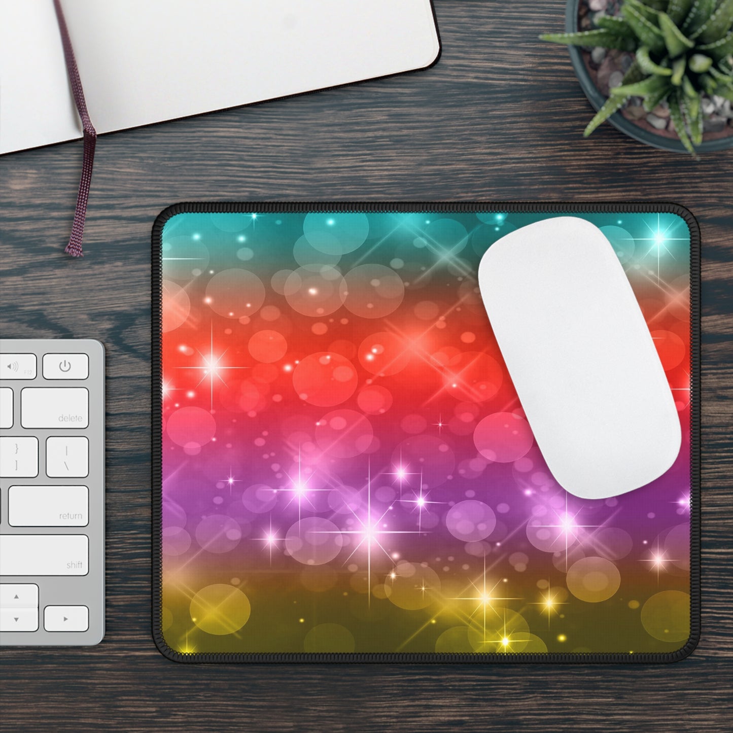 Rainbow Starburst Mouse Pad – Sparkle Like You Mean It!