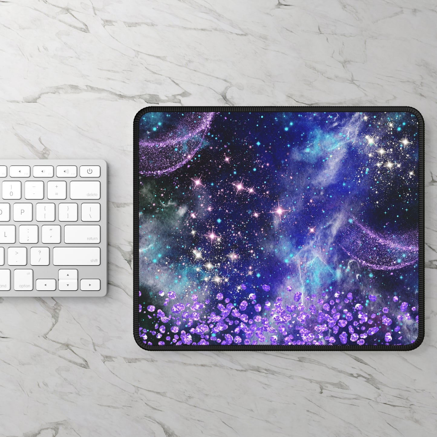 Galactic Glitter Storm Mouse Pad – Sparkle Across the Stars