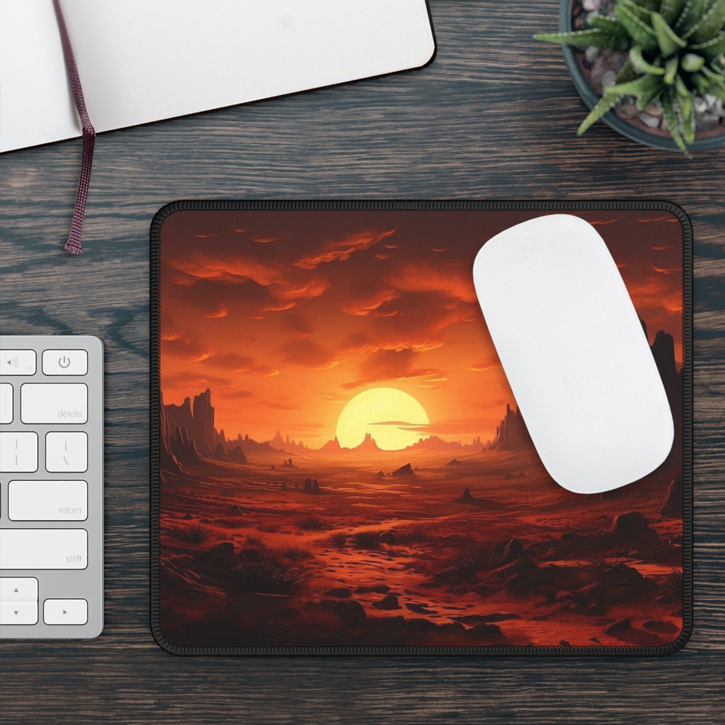 Crimson Wasteland Mouse Pad – Click Through the Wild Unknown