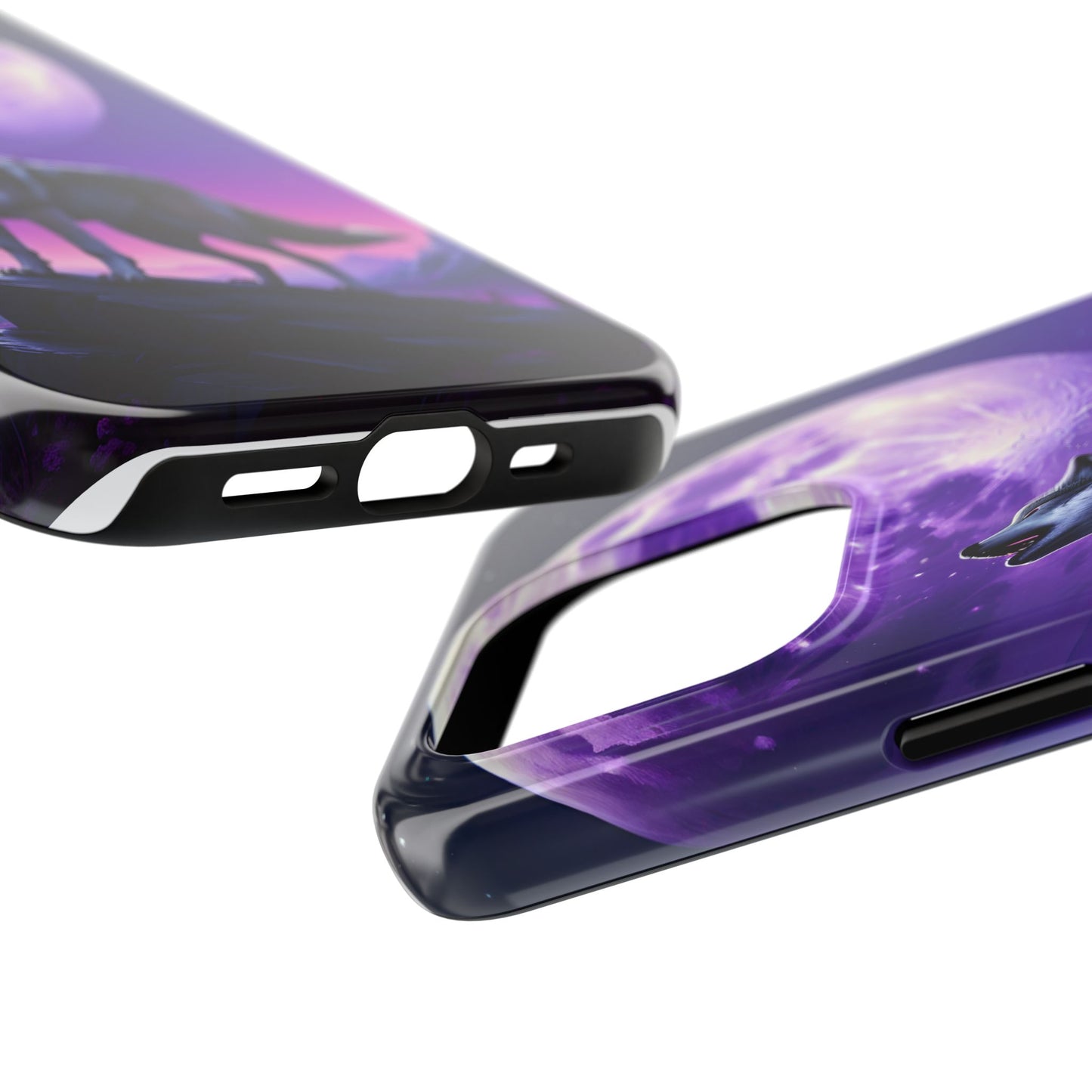 Howling Wolf Tough Phone Cases β Durable Protection with Mystical Moon Design