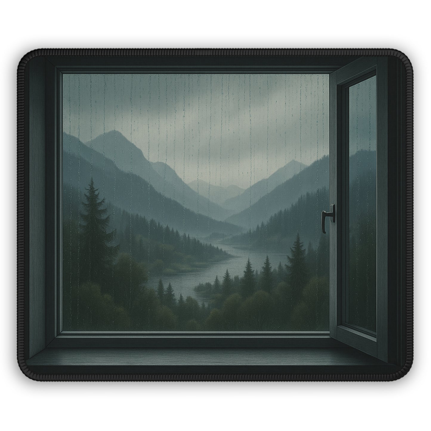 Misty Mountains Mouse Pad – Let the Rain Fall & the Calm Rise