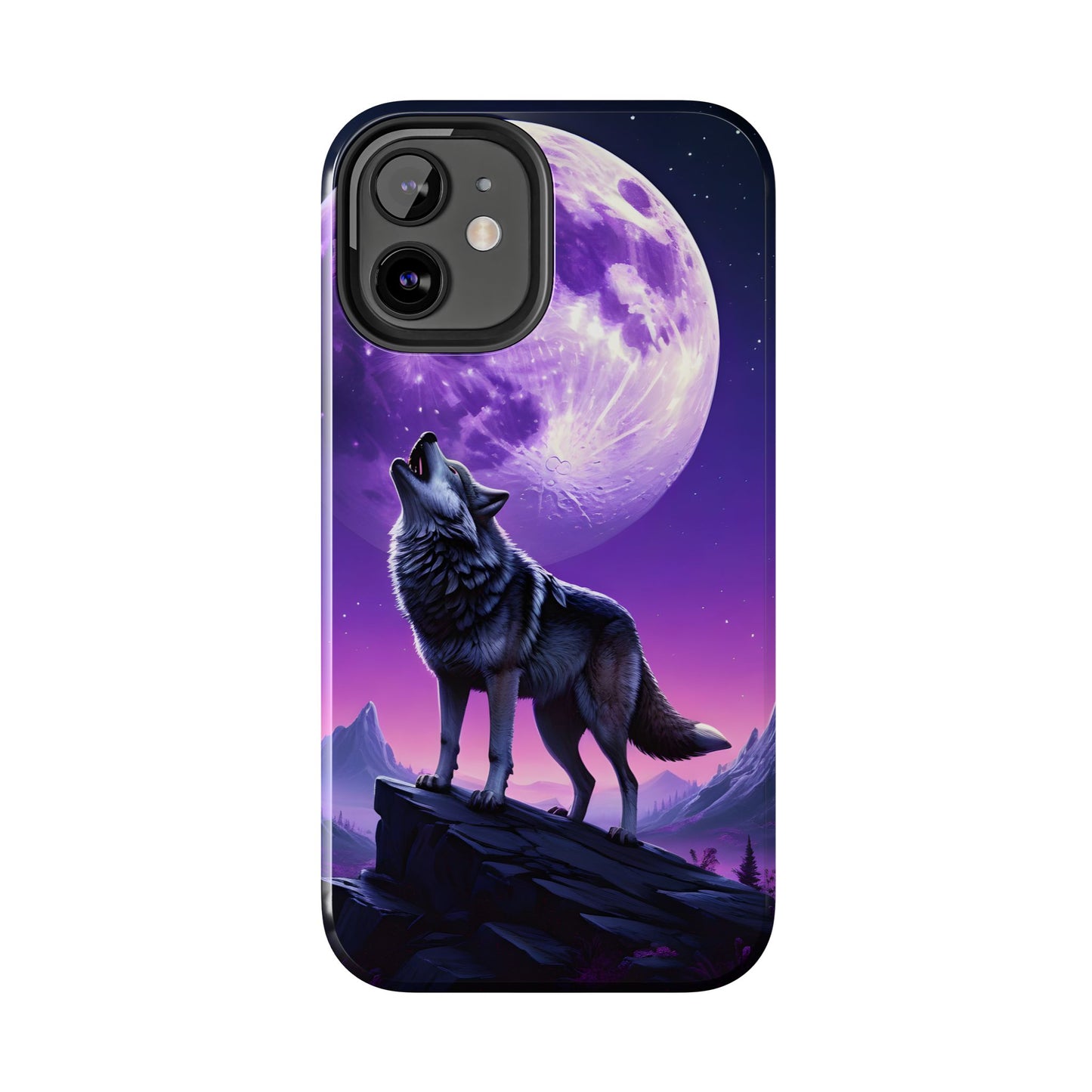 Howling Wolf Tough Phone Cases β Durable Protection with Mystical Moon Design