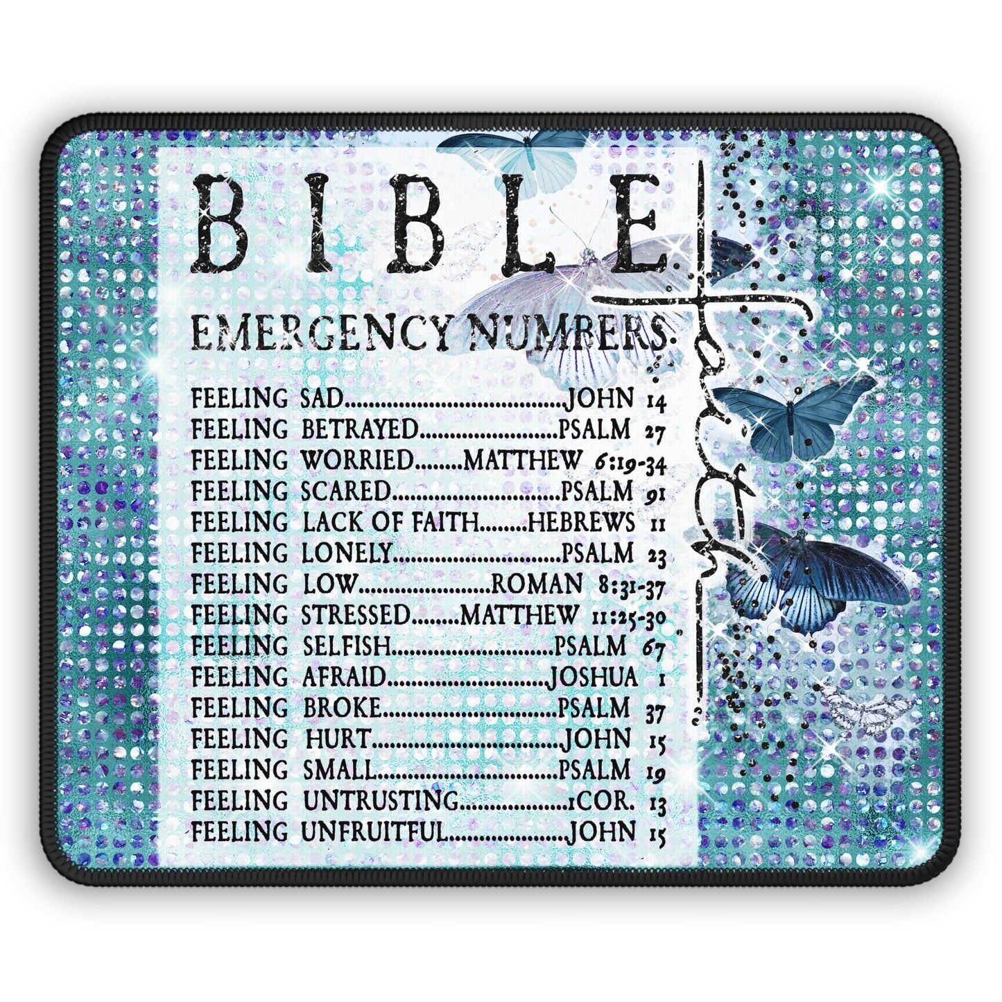 Butterfly Faith Sparkle Mouse Pad – Your Daily Scripture Lifeline with a Touch of Shine 🦋✨