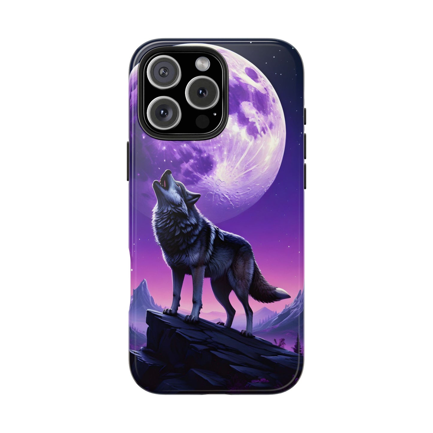 Howling Wolf Tough Phone Cases β Durable Protection with Mystical Moon Design