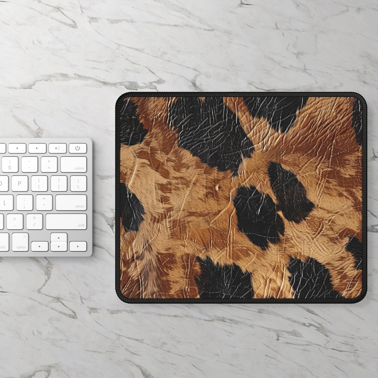 Cowhide Vibes Mouse Pad – Rugged Charm for the Rootinest Tootinest Desktops