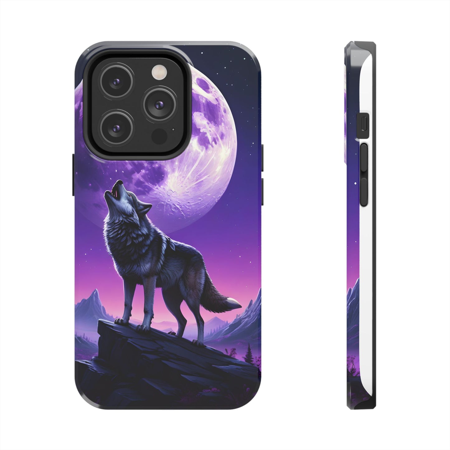 Howling Wolf Tough Phone Cases β Durable Protection with Mystical Moon Design