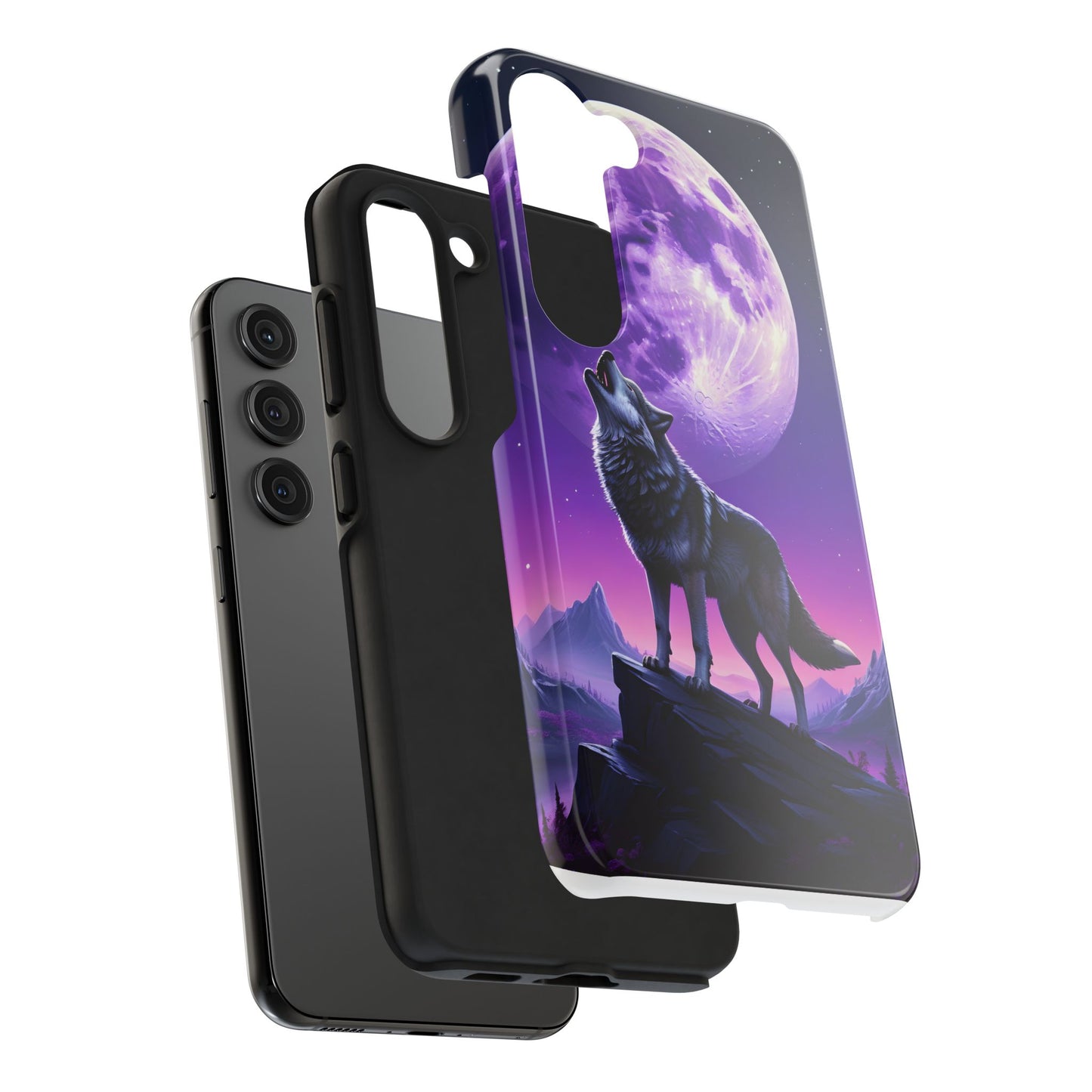 Howling Wolf Tough Phone Cases β Durable Protection with Mystical Moon Design