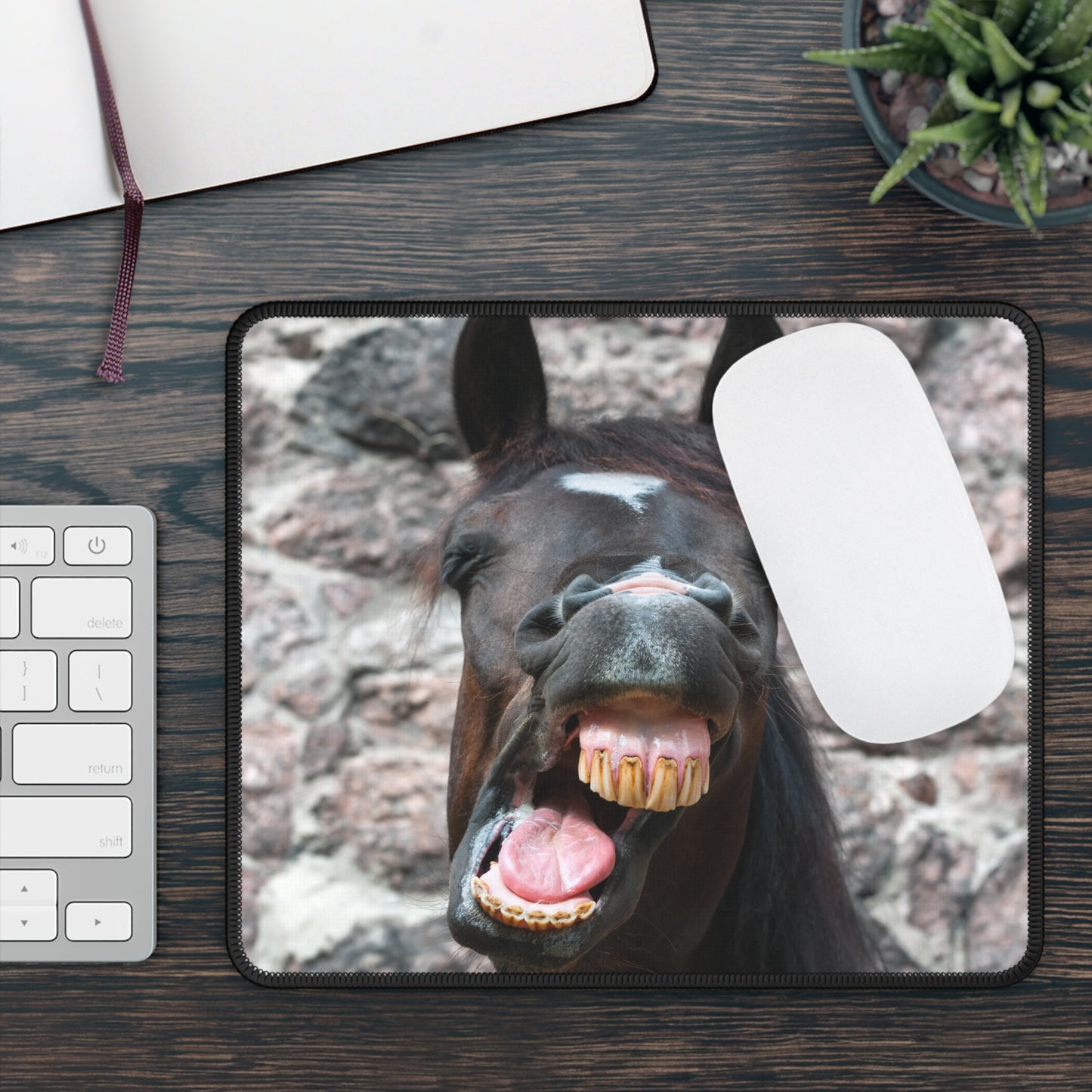 Horse Laughter Mouse Pad – Neigh-ver Miss a Click Again
