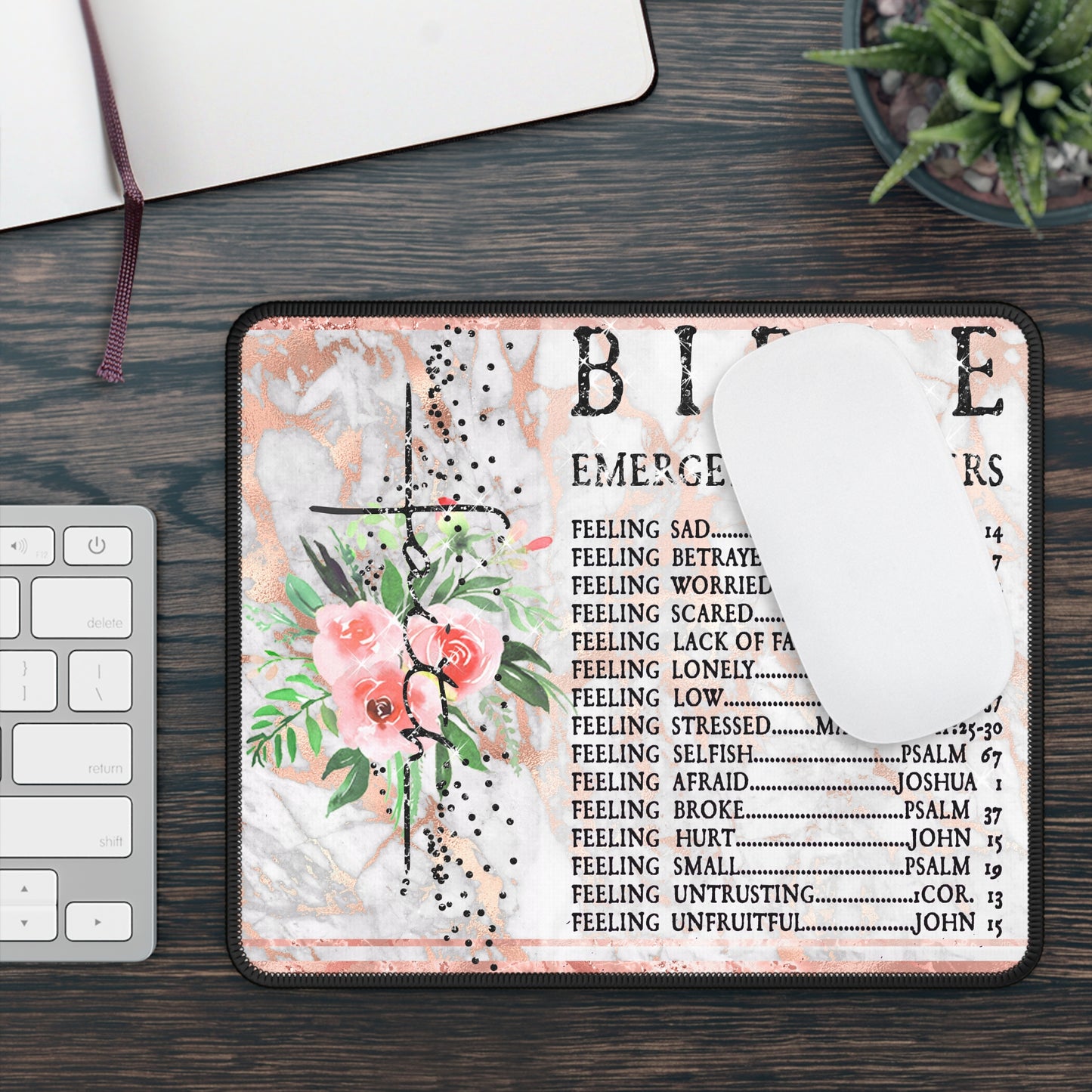 Bible Emergency Numbers Mouse Pad – Scripture at Your Fingertips