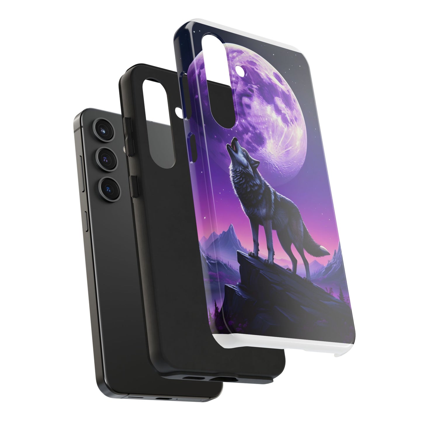 Howling Wolf Tough Phone Cases β Durable Protection with Mystical Moon Design