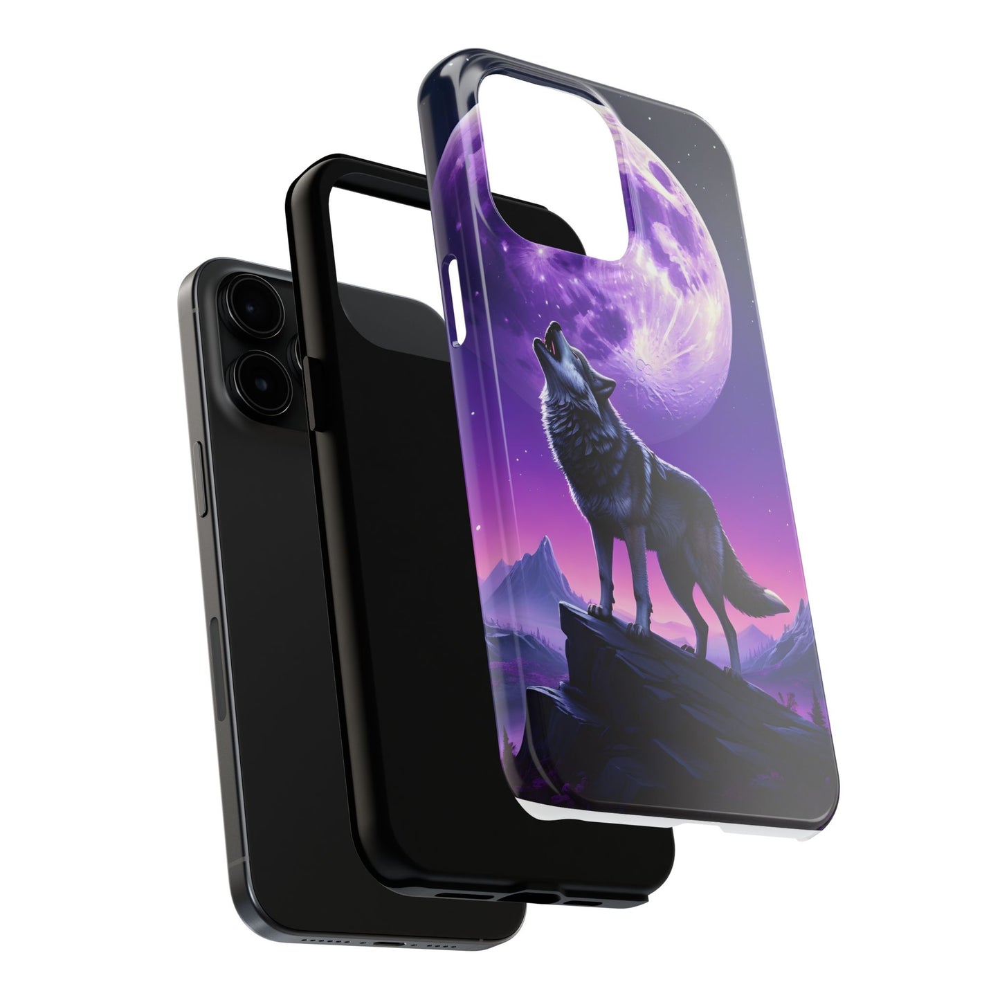 Howling Wolf Tough Phone Cases β Durable Protection with Mystical Moon Design