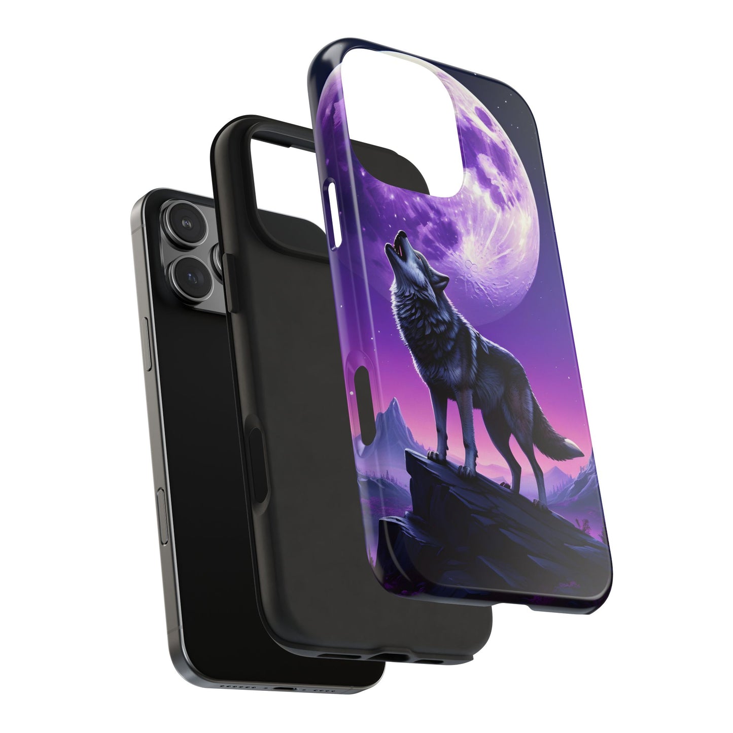 Howling Wolf Tough Phone Cases β Durable Protection with Mystical Moon Design