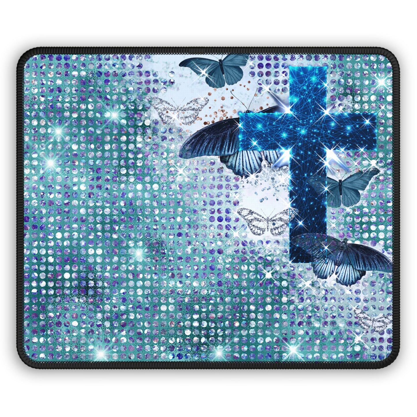Butterfly Faith Sparkle Mouse Pad – Where Grace Takes Flight