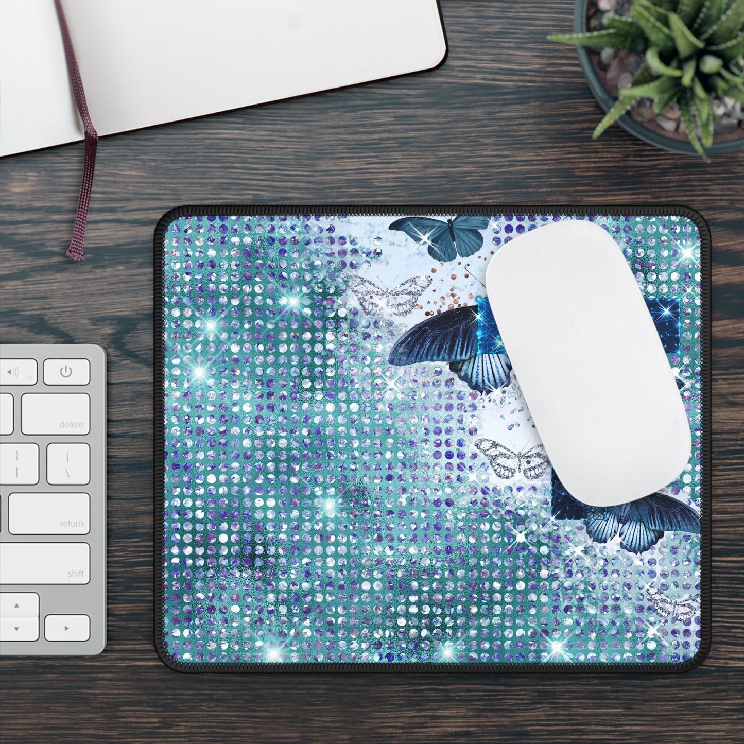 Butterfly Faith Sparkle Mouse Pad – Where Grace Takes Flight