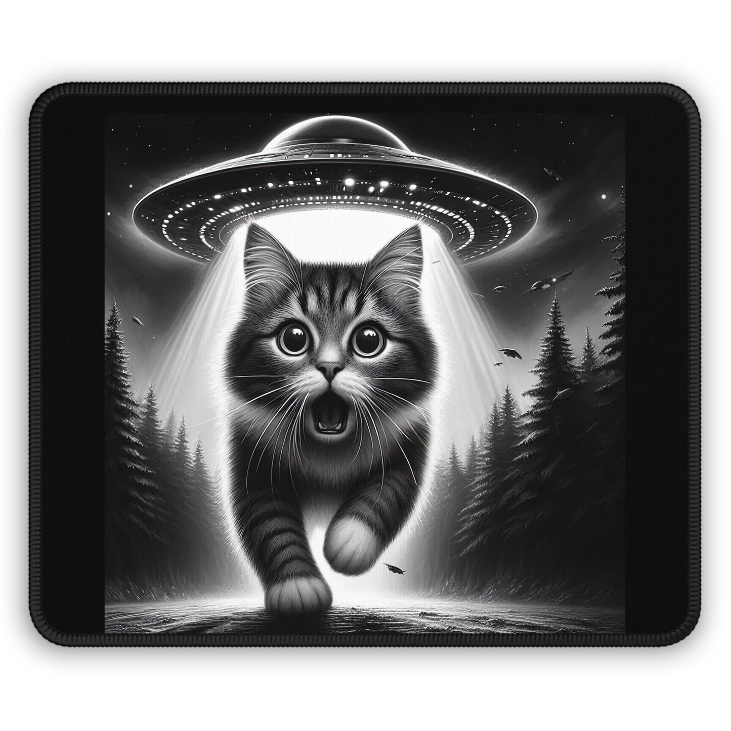 Abducted by Cuteness Mouse Pad – The Meowtrix Has You!