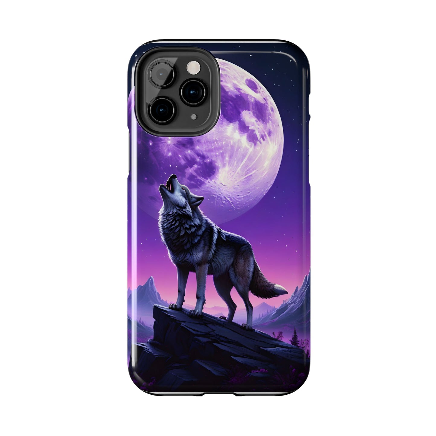 Howling Wolf Tough Phone Cases β Durable Protection with Mystical Moon Design