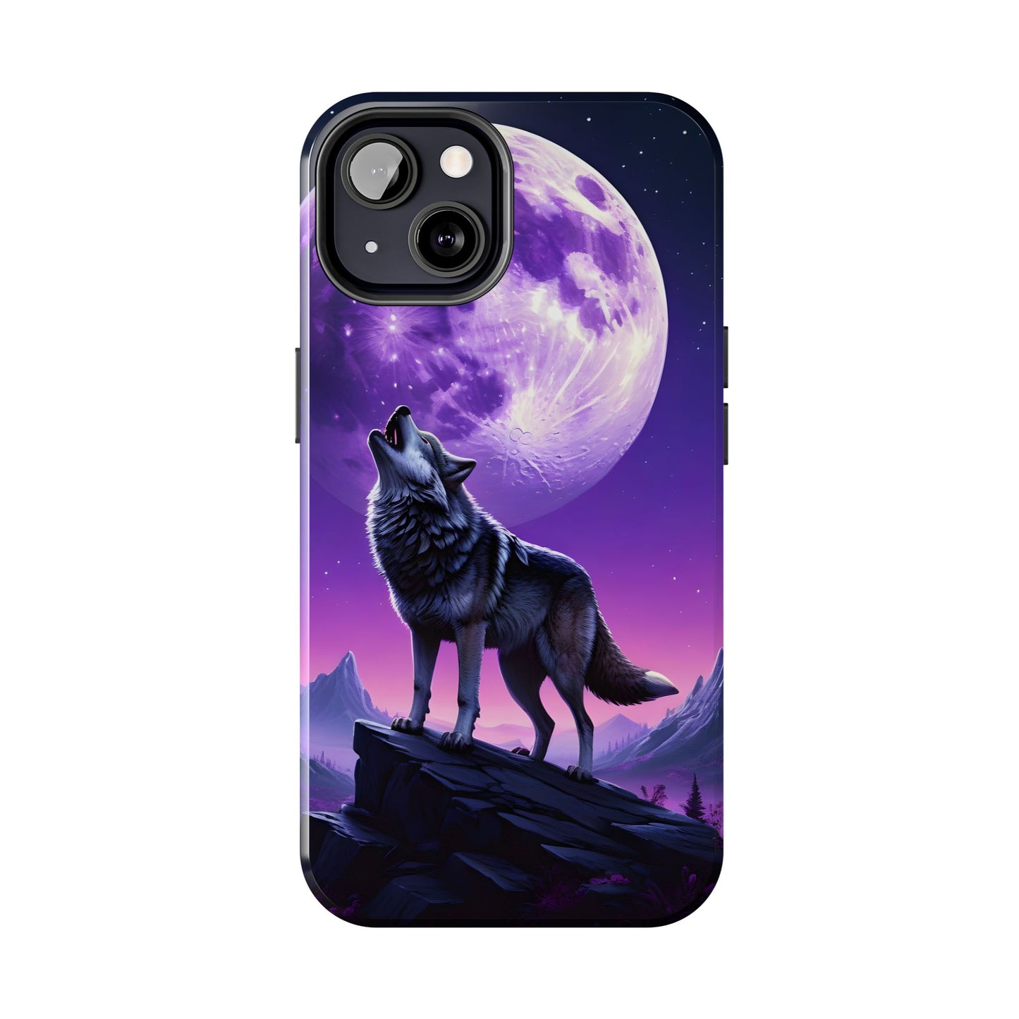 Howling Wolf Tough Phone Cases β Durable Protection with Mystical Moon Design