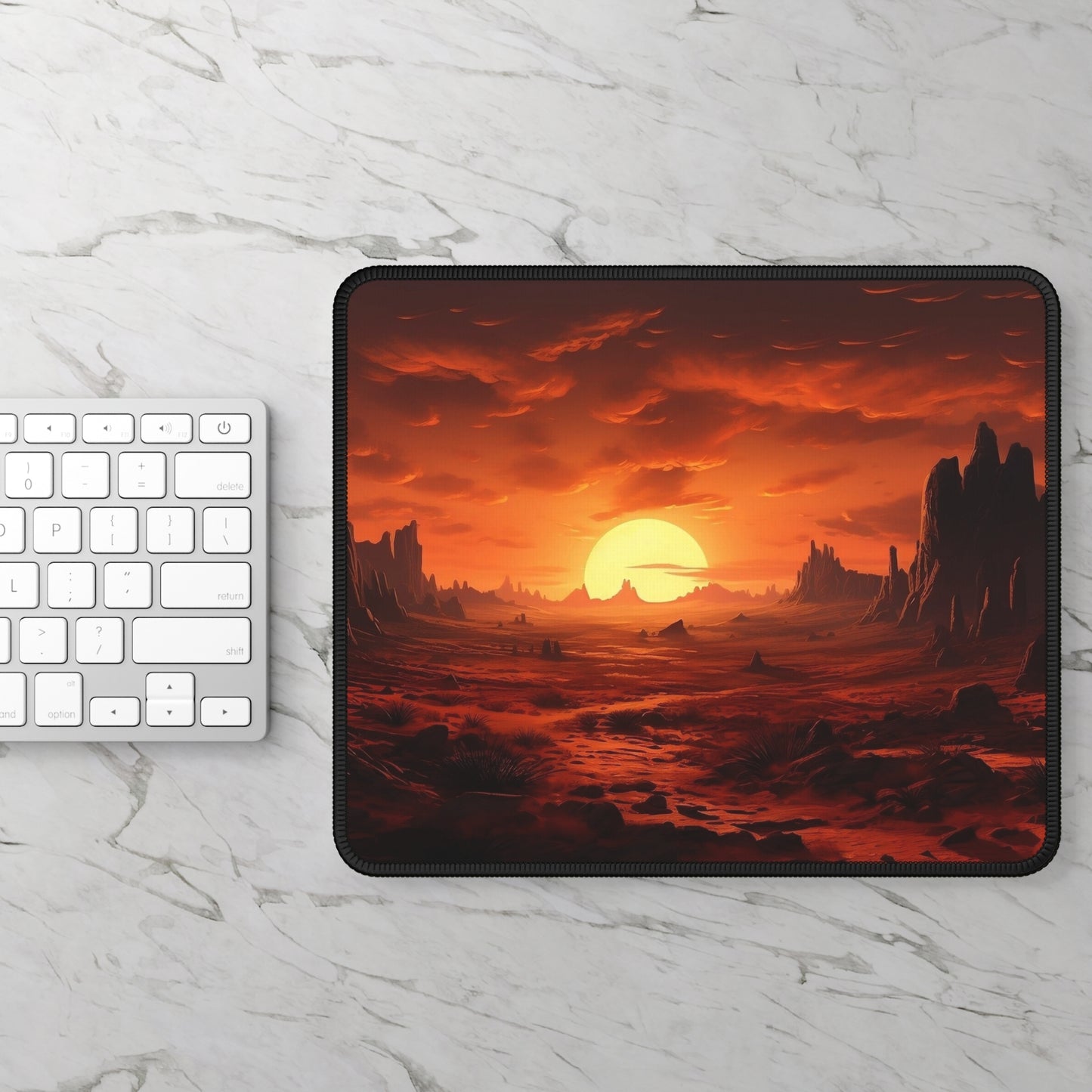 Crimson Wasteland Mouse Pad – Click Through the Wild Unknown