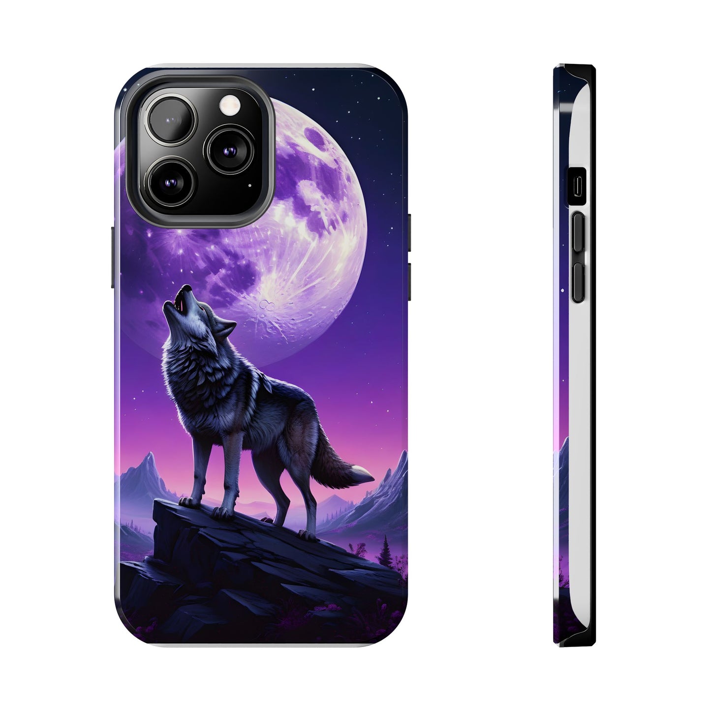 Howling Wolf Tough Phone Cases β Durable Protection with Mystical Moon Design