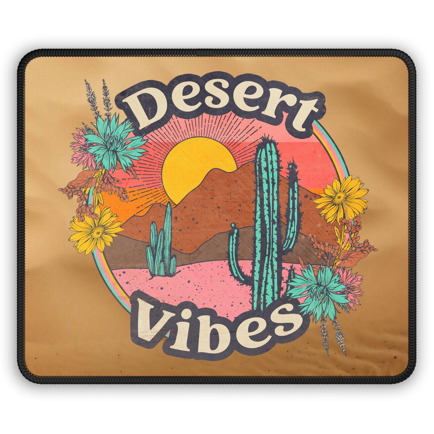 Desert Vibes Mouse Pad – Sunsets, Cacti & Creative Heat
