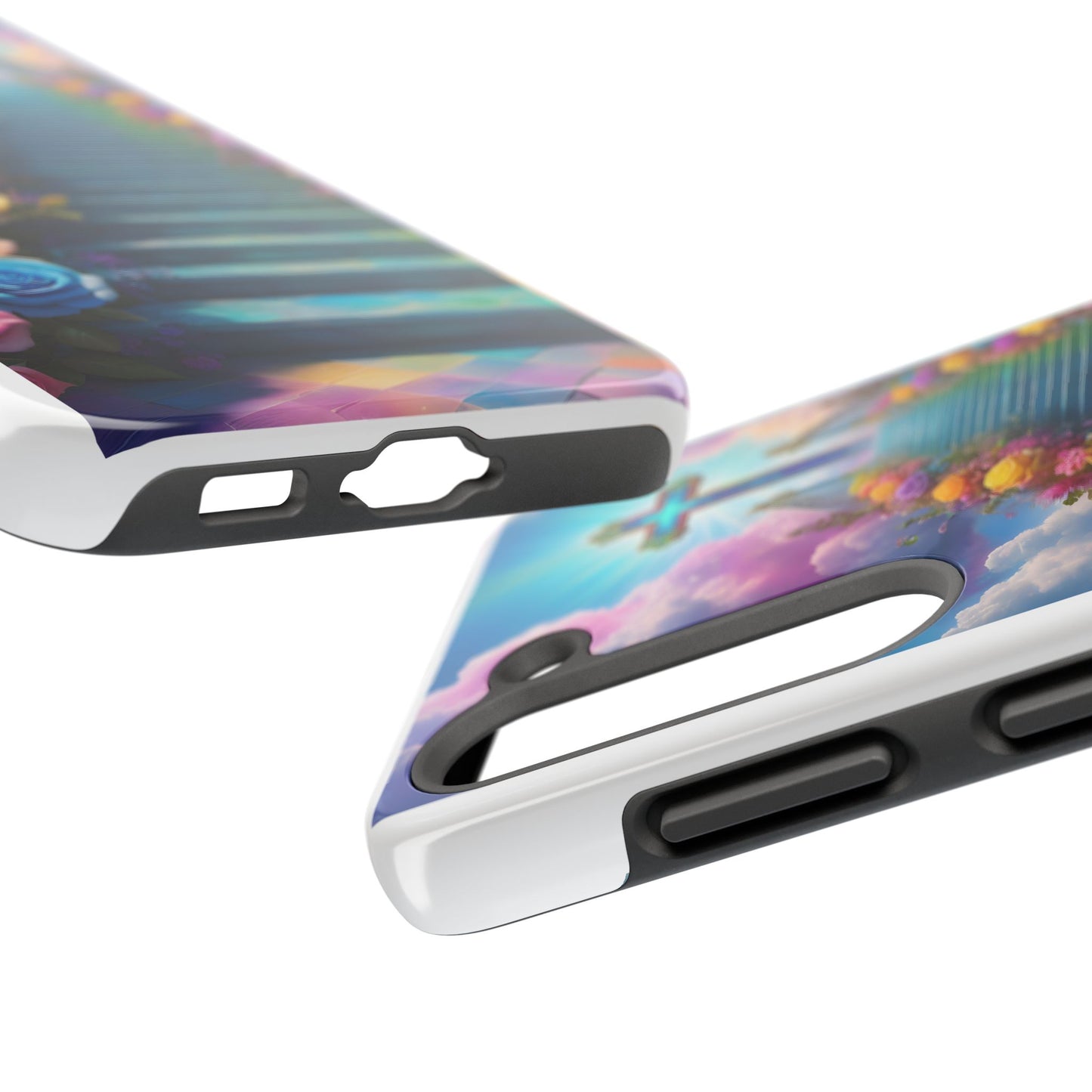Heavenly Stairs Phone Case - Tough Protection with Cross Design