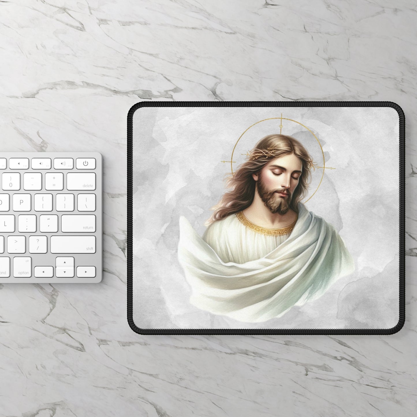 Light of Mercy Mouse Pad – A Heavenly Reminder of Grace, Sacrifice, and Eternal Love
