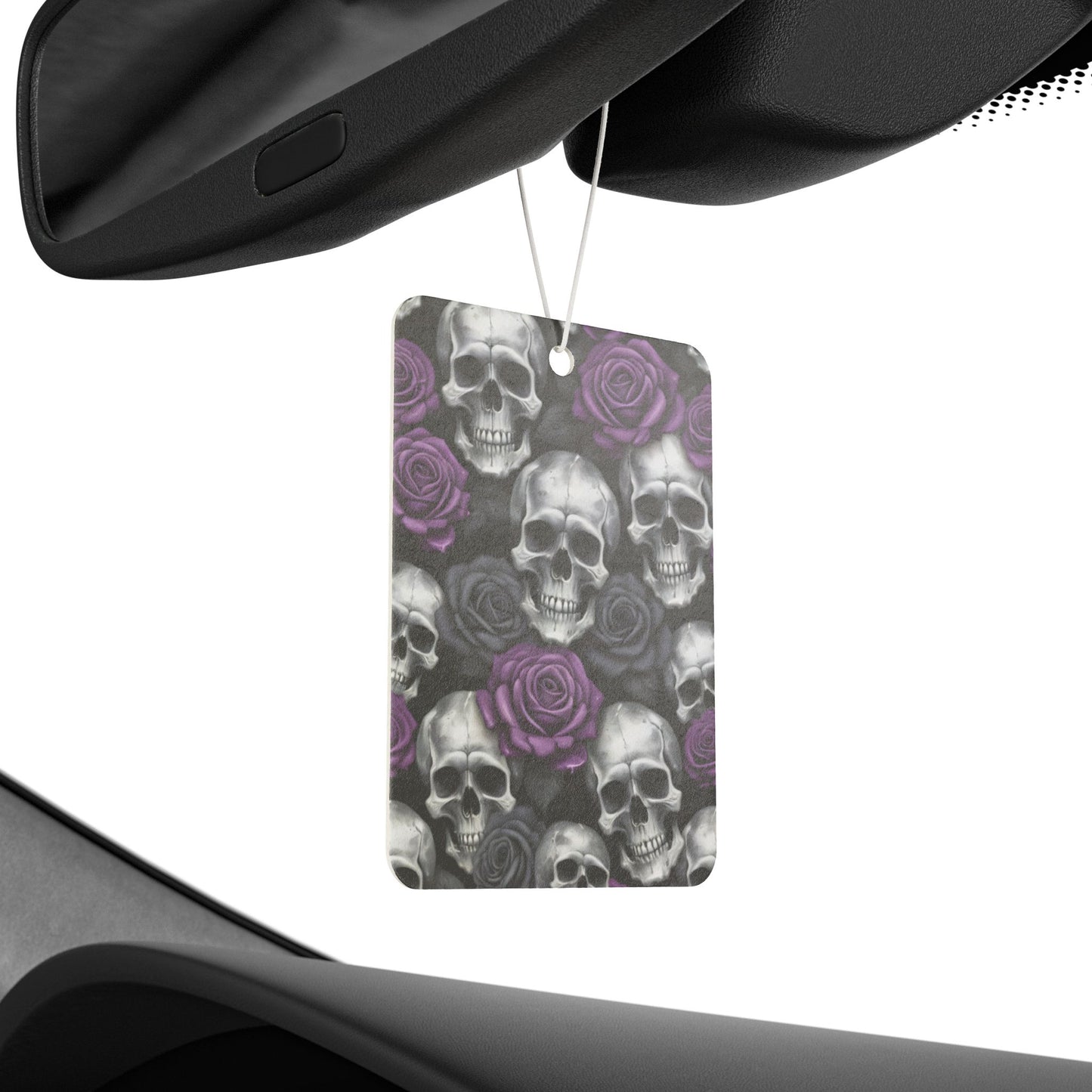 Gothic Skull & Rose Car Air Freshener - Edgy Auto Decor