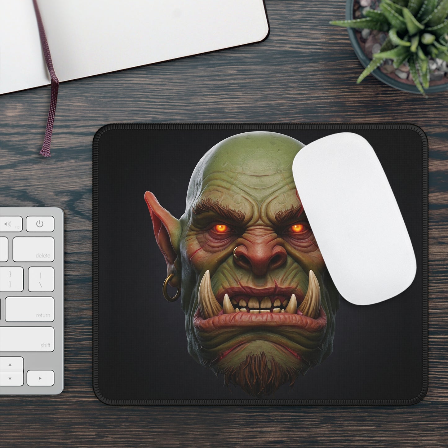 Orc Warlord Mouse Pad – Command Your Desk Like a True Champion!
