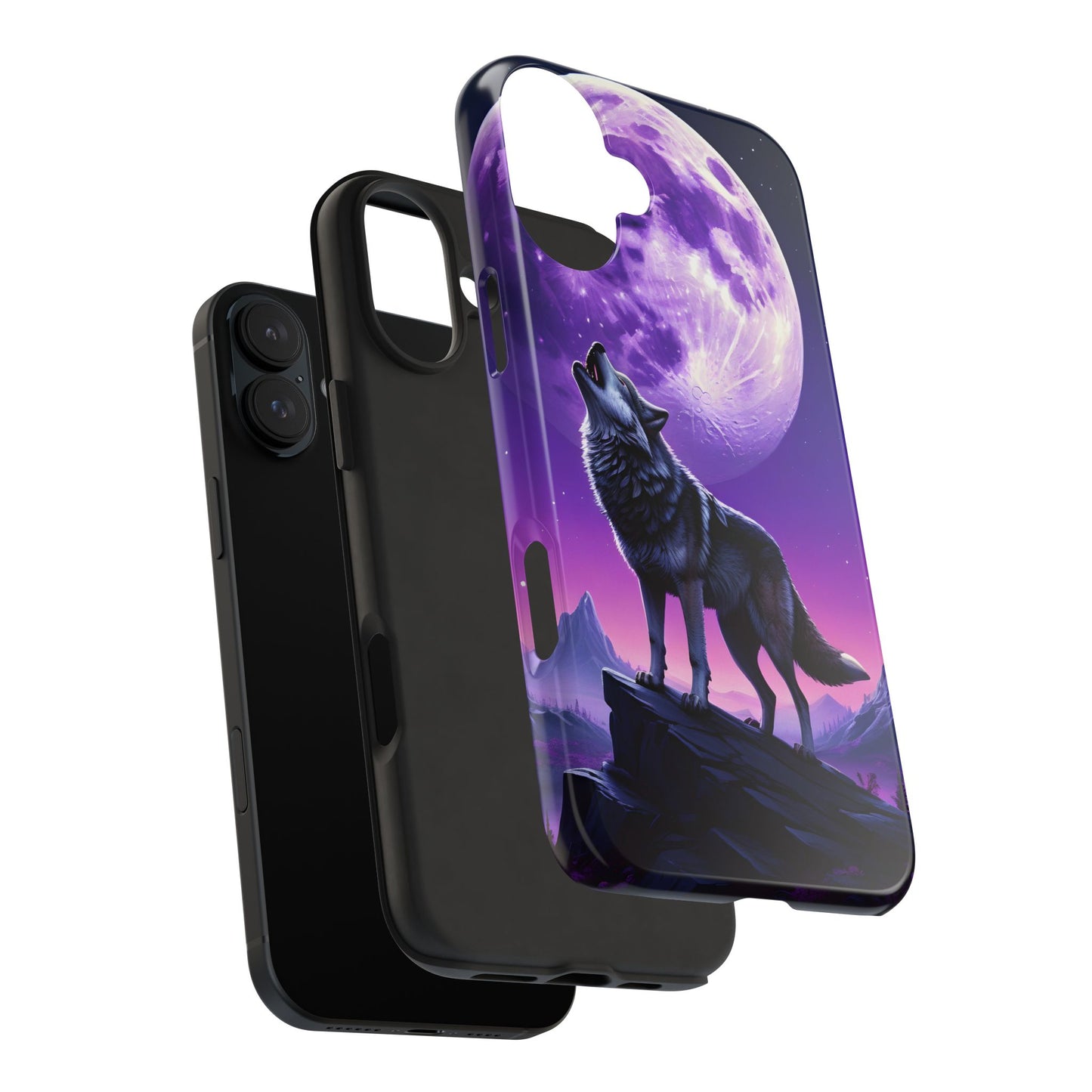Howling Wolf Tough Phone Cases β Durable Protection with Mystical Moon Design