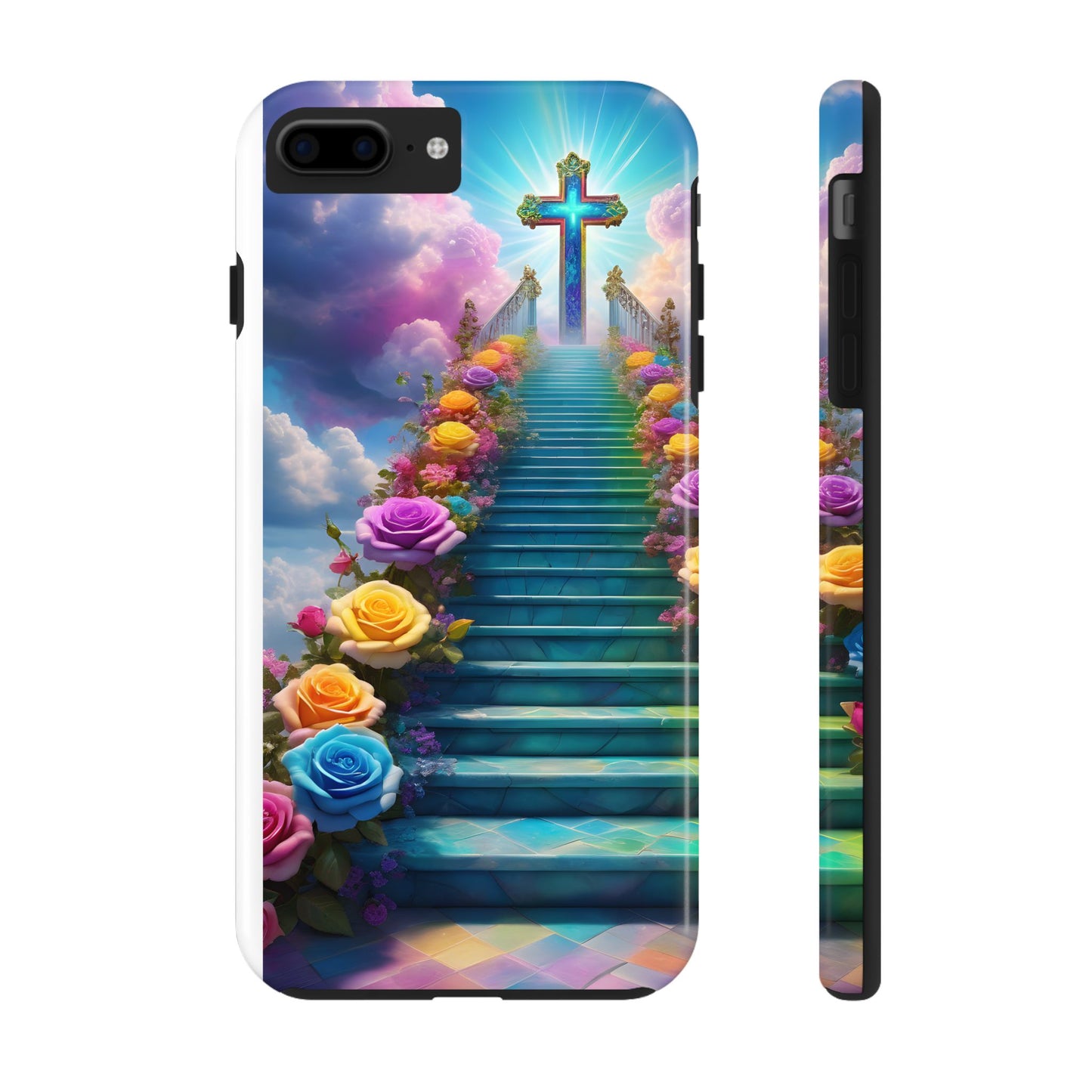 Heavenly Stairs Phone Case - Tough Protection with Cross Design