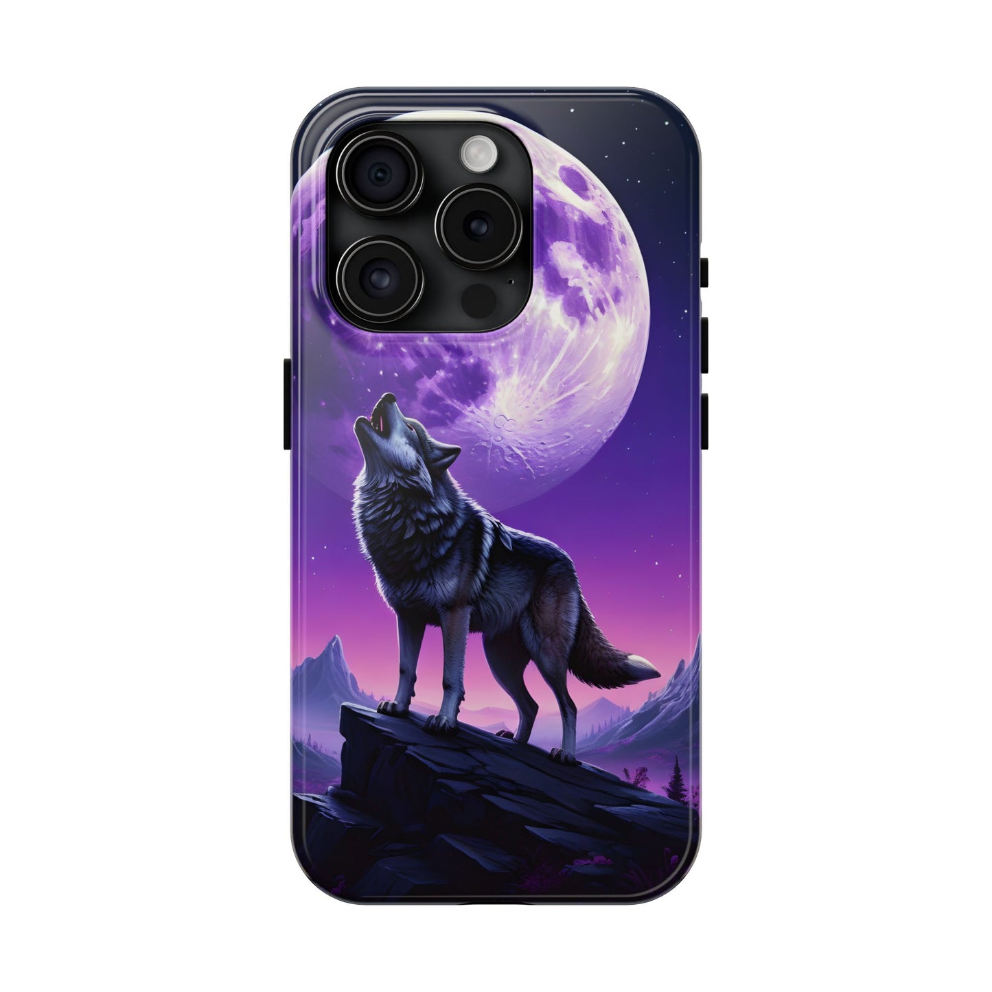 Howling Wolf Tough Phone Cases β Durable Protection with Mystical Moon Design