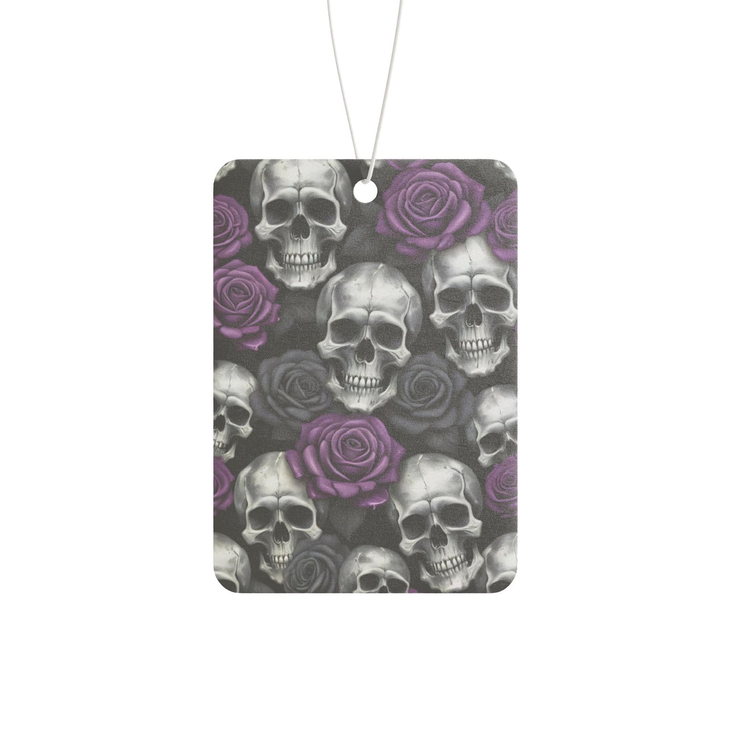 Gothic Skull & Rose Car Air Freshener - Edgy Auto Decor