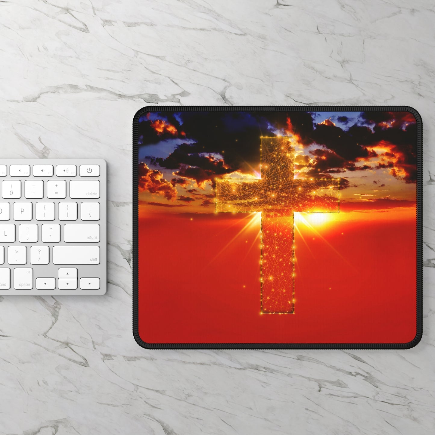 Heaven’s Light Mouse Pad – Where Faith Rises With the Sun