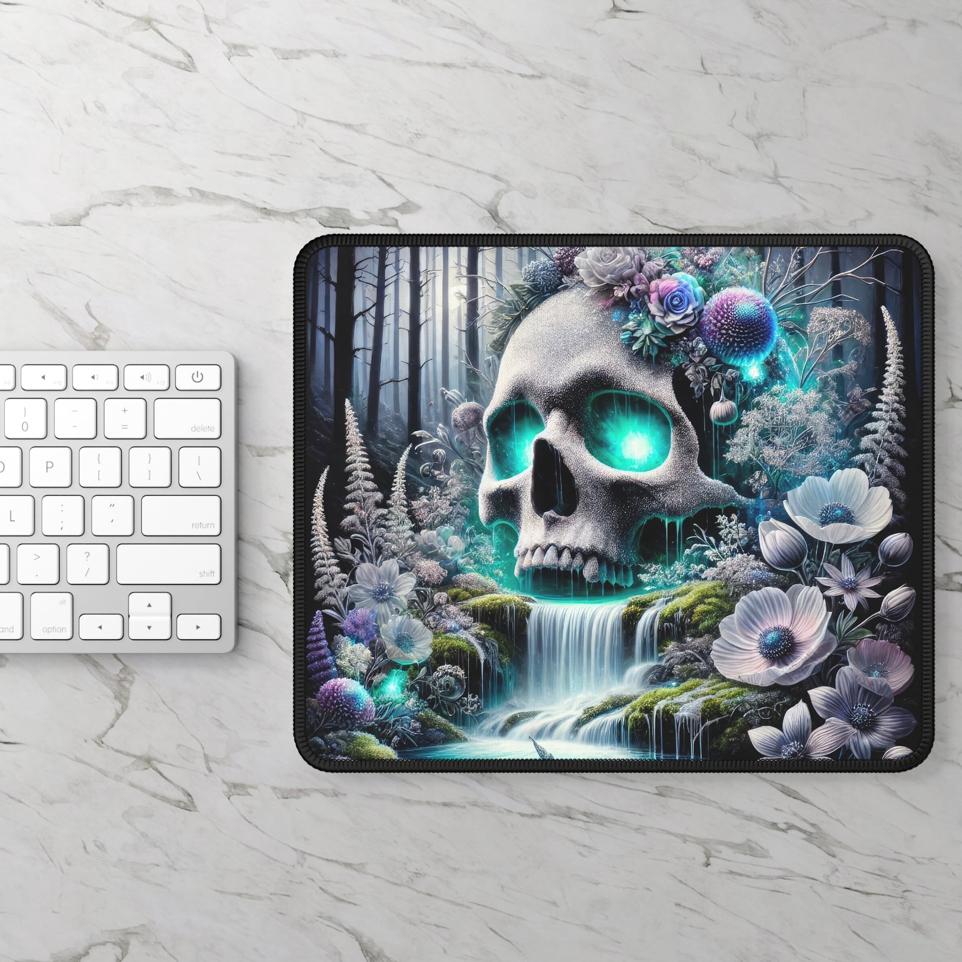 Skull Bloom Mouse Pad – Where Death Meets Dreamscape