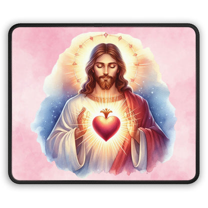 Sacred Heart Radiance Mouse Pad – Let His Infinite Love Light Your Path Every Day
