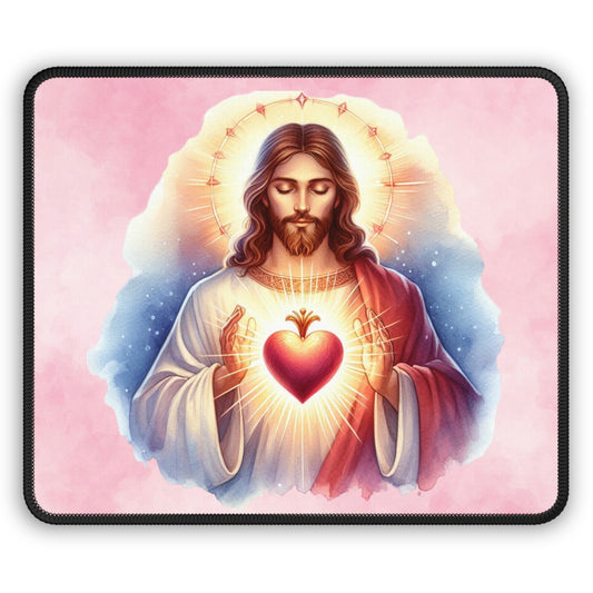 Sacred Heart Radiance Mouse Pad – Let His Infinite Love Light Your Path Every Day