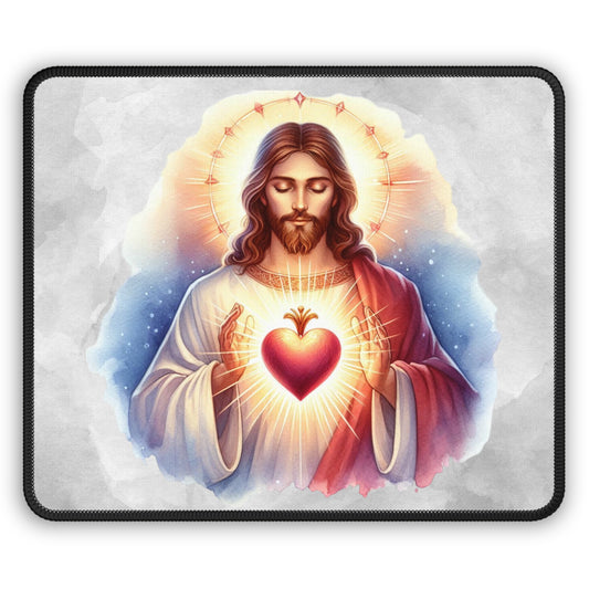 Sacred Heart Radiance Mouse Pad – Let His Infinite Love Light Your Path Every Day