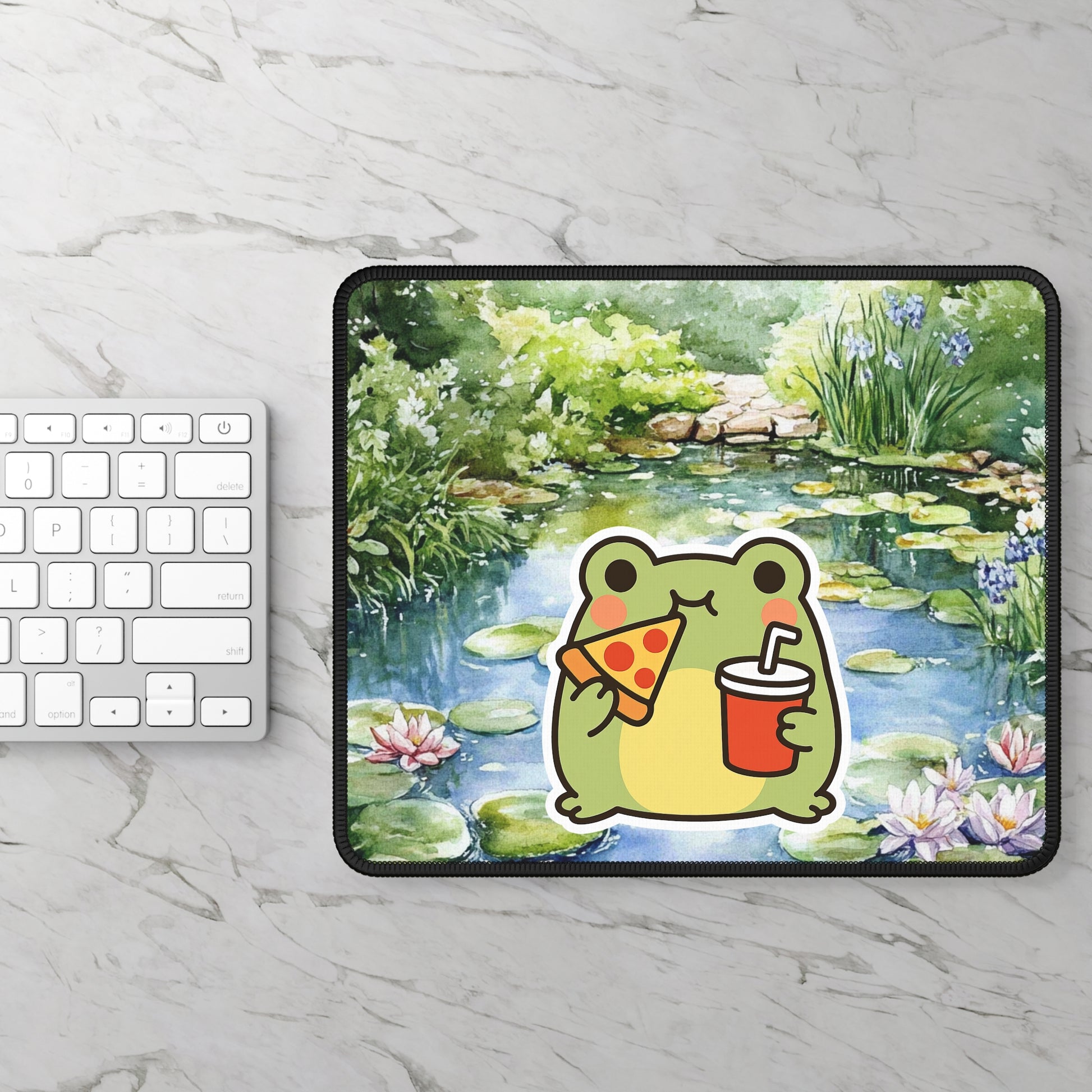 🍕 Snack Time Supreme: Pizza Frog Mouse Pad