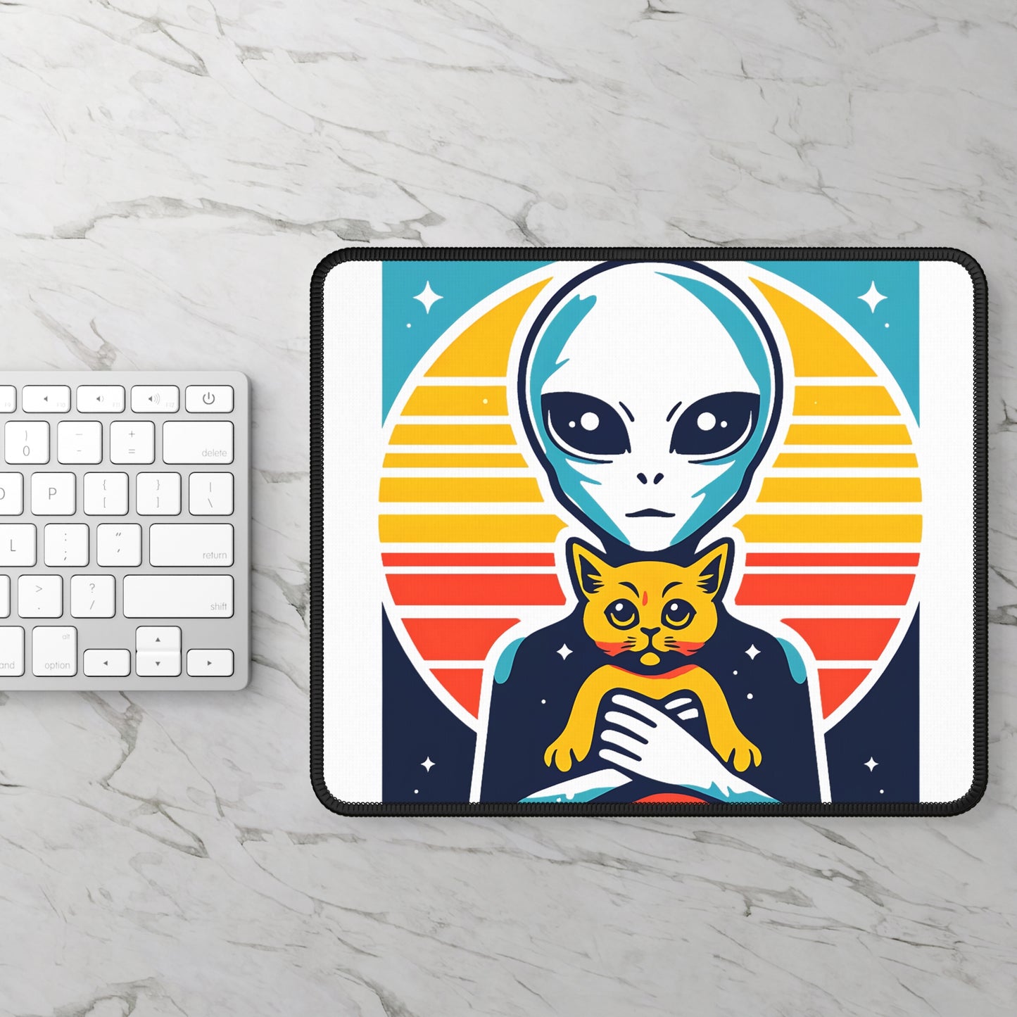 Take Me to Your Meow-der Mouse Pad – Because Even Aliens Love Cats!