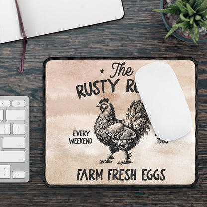 The Rusty Roost Mouse Pad – Farmhouse Flair for Your Clickin’ Comfort!