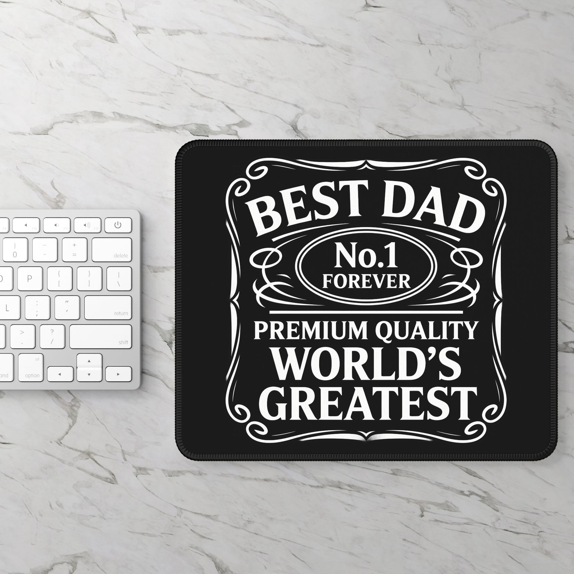 No. 1 Dad Classic Label Mouse Pad – A Premium Gift for a World-Class Dad!