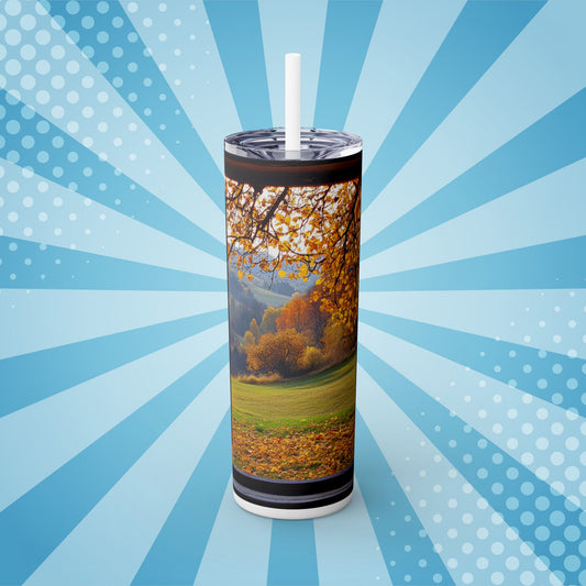 Whispers of Autumn Tumbler – A Toast to the Golden Season